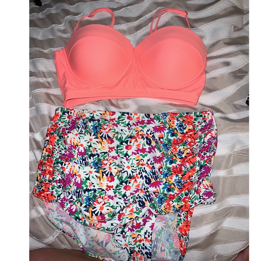 2 piece high waisted bathing suit